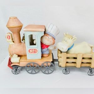 Bumpkins TRAIN SET STEAMER "It's a Small World" Night Light Piggy Bank Elephant